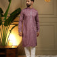 Jyoti Fashion Men's Wine Mirror Embroidery Kurta with Pajama | Swadesiicart