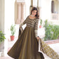 Jyoti Fashion Women's Mehendi Vichitra Silk Sequins Zari Embroidered Anarkali Set With Dupatta | Swadesiicart