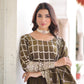 Jyoti Fashion Women's Mehendi Vichitra Silk Sequins Zari Embroidered Anarkali Set With Dupatta | Swadesiicart