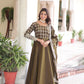 Jyoti Fashion Women's Mehendi Vichitra Silk Sequins Zari Embroidered Anarkali Set With Dupatta | Swadesiicart
