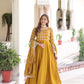 Jyoti Fashion Women's Yellow Vichitra Silk Sequins Zari Embroidered Anarkali Set With Dupatta | Swadesiicart