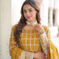 Jyoti Fashion Women's Yellow Vichitra Silk Sequins Zari Embroidered Anarkali Set With Dupatta | Swadesiicart