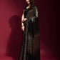 Jyoti Fashion Women's Black Sequence Embroidery Georgette Saree with Blouse | Swadesiicart