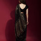 Jyoti Fashion Women's Black Sequence Embroidery Georgette Saree with Blouse | Swadesiicart