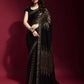 Jyoti Fashion Women's Black Sequence Embroidery Georgette Saree with Blouse | Swadesiicart