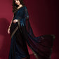 Jyoti Fashion Women's Blue Sequence Embroidery Georgette Saree with Blouse | Swadesiicart