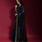 Jyoti Fashion Women's Blue Sequence Embroidery Georgette Saree with Blouse | Swadesiicart