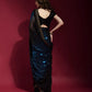 Jyoti Fashion Women's Blue Sequence Embroidery Georgette Saree with Blouse | Swadesiicart