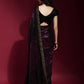 Jyoti Fashion Women's Wine Sequence Embroidery Georgette Saree with Blouse | Swadesiicart
