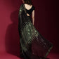 Jyoti Fashion Women's Black Sequence Embroidery Georgette Saree with Blouse | Swadesiicart