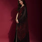 Jyoti Fashion Women's Maroon Sequence Embroidery Georgette Saree with Blouse | Swadesiicart