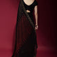 Jyoti Fashion Women's Maroon Sequence Embroidery Georgette Saree with Blouse | Swadesiicart