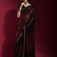 Jyoti Fashion Women's Maroon Sequence Embroidery Georgette Saree with Blouse | Swadesiicart