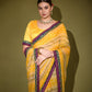 Jyoti Fashion Women's Yellow Foil Print with Sequence Georgette Saree with Blouse | Swadesiicart