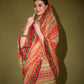 Jyoti Fashion Women's Red Foil Print with Sequence Georgette Saree with Blouse | Swadesiicart