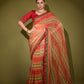Jyoti Fashion Women's Red Foil Print with Sequence Georgette Saree with Blouse | Swadesiicart