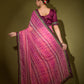 Jyoti Fashion Women's Pink Foil Print with Sequence Georgette Saree with Blouse | Swadesiicart