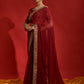 Jyoti Fashion Women's Maroon Sequence Coding Embroidery Georgette Saree with Blouse | Swadesiicart