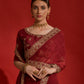 Jyoti Fashion Women's Maroon Sequence Coding Embroidery Georgette Saree with Blouse | Swadesiicart