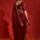 Jyoti Fashion Women's Maroon Sequence Coding Embroidery Georgette Saree with Blouse | Swadesiicart