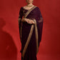 Jyoti Fashion Women's Wine Sequence Coding Embroidery Georgette Saree with Blouse | Swadesiicart