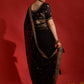 Jyoti Fashion Women's Black Sequence Coding Embroidery Georgette Saree with Blouse | Swadesiicart