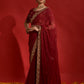 Jyoti Fashion Women's Maroon Sequence Coding Embroidery Georgette Saree with Blouse | Swadesiicart