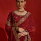Jyoti Fashion Women's Maroon Sequence Coding Embroidery Georgette Saree with Blouse | Swadesiicart