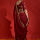 Jyoti Fashion Women's Maroon Sequence Coding Embroidery Georgette Saree with Blouse | Swadesiicart