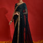 Jyoti Fashion Women's Morpich Sequence Coding Embroidery Georgette Saree with Blouse | Swadesiicart