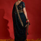 Jyoti Fashion Women's Morpich Sequence Coding Embroidery Georgette Saree with Blouse | Swadesiicart