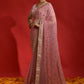 Jyoti Fashion Women's Peach Sequence Coding Embroidery Georgette Saree with Blouse | Swadesiicart