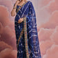 Jyoti Fashion Women's Blue Coding Sequence Georgette Saree with Blouse | Swadesiicart