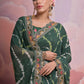 Jyoti Fashion Women's Bottle Green Coding Sequence Georgette Saree with Blouse | Swadesiicart