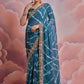 Jyoti Fashion Women's Morpich Coding Sequence Georgette Saree with Blouse | Swadesiicart