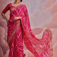 Jyoti Fashion Women's Rani Pink Coding Sequence Georgette Saree with Blouse | Swadesiicart