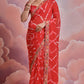 Jyoti Fashion Women's Red Coding Sequence Georgette Saree with Blouse | Swadesiicart