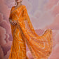 Jyoti Fashion Women's Mustard Coding Sequence Georgette Saree with Blouse | Swadesiicart