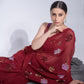 Jyoti Fashion Women's Maroon Sequence Georgette Saree with Blouse | Swadesiicart