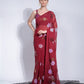 Jyoti Fashion Women's Maroon Sequence Georgette Saree with Blouse | Swadesiicart