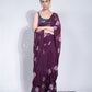 Jyoti Fashion Women's Wine Sequence Georgette Saree with Blouse | Swadesiicart