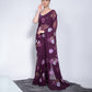 Jyoti Fashion Women's Wine Sequence Georgette Saree with Blouse | Swadesiicart