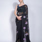 Jyoti Fashion Women's Black Sequence Georgette Saree with Blouse | Swadesiicart