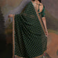Jyoti Fashion Women's Bottle Green Coding Sequence Georgette Saree with Blouse | Swadesiicart