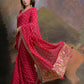 Jyoti Fashion Women's Rani Pink Coding Sequence Georgette Saree with Blouse | Swadesiicart