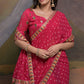 Jyoti Fashion Women's Rani Pink Coding Sequence Georgette Saree with Blouse | Swadesiicart
