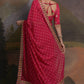 Jyoti Fashion Women's Rani Pink Coding Sequence Georgette Saree with Blouse | Swadesiicart