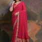 Jyoti Fashion Women's Rani Pink Coding Sequence Georgette Saree with Blouse | Swadesiicart