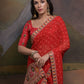Jyoti Fashion Women's Red Coding Sequence Georgette Saree with Blouse | Swadesiicart