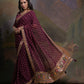 Jyoti Fashion Women's Wine Coding Sequence Georgette Saree with Blouse | Swadesiicart